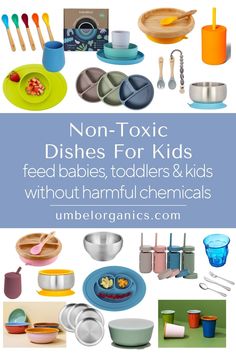 From bowls and spoons for babies to silicone feeding mats for toddlers to tempered glass and enamelware for older kids, we’ve found the best safe, non-toxic dishes for kids that are alternatives to plastic dinnerware. Set your table worry-free with a roundup of fun, colorful and non-toxic dinnerware options for kids. Non Toxic Baby Products, Nontoxic Baby Products, Baby Utensils, Toddler Plates, Healthy Pregnancy Tips, Baby Dishes, Toxic Products, Kids Dishes, Plastic Alternatives