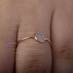 Solid 14K Yellow Gold Genuine Diamond Slice Ring Natural SI Clarity G-H Color Slice Diamond Engageme Delicate Gold Stackable Rings With Gemstones, Stackable Minimalist Moonstone Ring, Everyday Rose Gold Gemstone Rings, Minimalist Round Band Gemstone Jewelry, Delicate Gold Diamond Ring With Gemstone, Delicate Yellow Gold Stackable Rings With Simple Design, Minimalist 14k Gold Filled Stackable Rings For Anniversary, Adjustable 14k Gold Moonstone Ring, Adjustable 14k Gold Minimalist Moonstone Ring