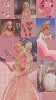 barbie doll collage with images of princesses and other things to see on the page