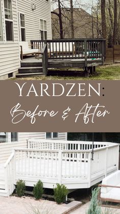 the before and after photos of an old deck