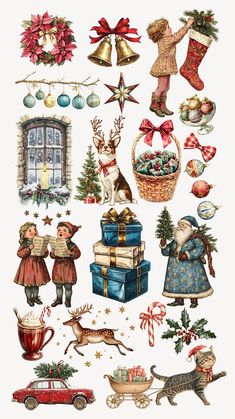 Editable vintage Christmas design element set | premium image by rawpixel.com / Fluke