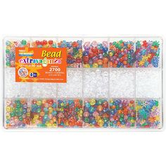 the bead box contains all kinds of beads and beads for children to use in crafts