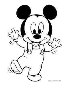 mickey mouse coloring pages for kids to print out and color on the page with it's ears