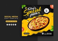 a social media postcard for a pizza restaurant