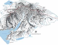 a map of the mountains and roads in alaska