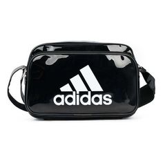 adidas Enamel Bag 'Black' CX4042 Adidas Streetwear Bag With Logo, Sporty Adidas Bag With Logo, Adidas Sports Bags With Logo, Casual Leather Bag With Logo, Functional Adidas Logo Bag For Streetwear, Sporty Adidas Logo Bag, Black Leather Bag For Streetwear, Functional Adidas Logo Bag, Sporty Adidas Logo Bag For Everyday Use