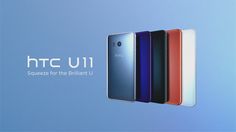 the htc u1 smartphone is shown in four different colors