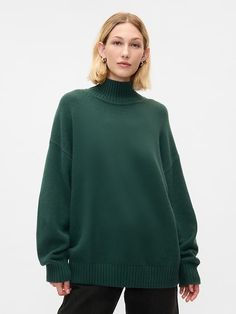 CashSoft Mockneck Sweater | Gap Forest Green Sweater, Plush Yarn, Mockneck Sweater, Xmas List, Everyday Luxury, Turtle Neck Sweater, Mock Turtle, Everyday Luxuries, Mock Neck Sweater