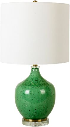 kooskia table lamps by surya koo 001 1 Green Table Lamp, Surya Rugs, Updated Traditional, Green Table, Burke Decor, White Table Lamp, Linen Shades, Metal Style, Glass Crystal