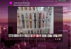 an image of a website page with many watches on display in the cityscape