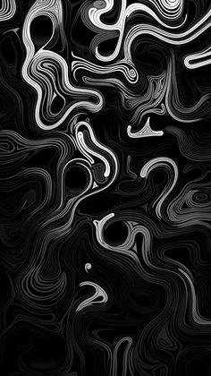 an abstract black and white background with wavy lines