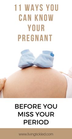 a pregnant woman with her belly exposed and the words 11 ways you can know your pregnant