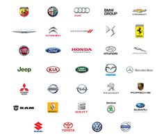 many different car logos are shown in this image, and there is no image to describe