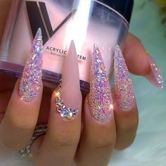 Simple Boujee Nails, Stiletto Nail Art, Coffin Nails Designs, Bling Nails, Fancy Nails, Dope Nails