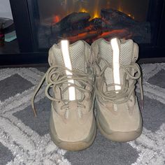 These Boots Are Still In Great Condition Only Worn Twice. As Most Yeezy’s They Run A Little Small Yeezy Season, Yeezy Shoes, Winter Rain, Desert Boots, Rain Boots, Cream, Running, Women Shoes, Boots