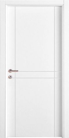 an open white door with two handles on each side