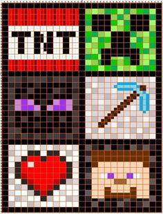 the pixel art is made up of different types of characters and colors, including one with eyes