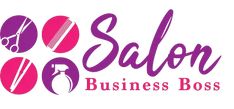 salon business logo with scissors and combs