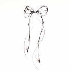 a black and white drawing of a bow