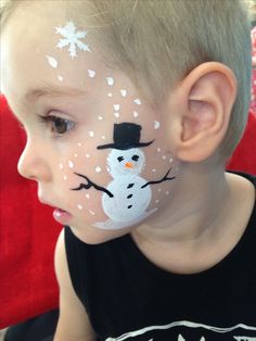 Christmas Easy Face Painting, Easy Xmas Face Painting, Face Painting For Christmas, Easy Winter Face Painting, Face Paint Ideas Christmas, Face Paint Christmas Easy, Christmas Kids Face Painting, Face Painting Christmas Easy