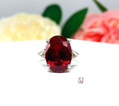 Beautiful Stones, Ruby Stone, Oval Rings, Lovely Ring, Red Ruby, Stone Cuts, Natural Ruby, Solitaire Ring, Deep Red