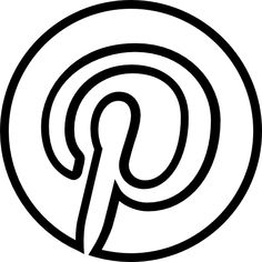 the letter p in a black and white circle