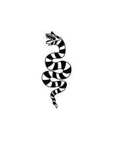 a black and white drawing of a snake