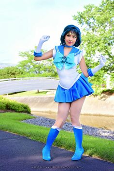 Sailor Neptune Cosplay, Mini Skirt And Boots, Skirt And Boots, Sailor Scout, Sailor Moon Stars, Anime Cosplay Costumes, Sailor Mercury