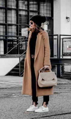 Camel Coat Outfit Classy, Long Camel Coat, Coat Outfit Casual, Camel Coat Outfit, Autumn Outfits, Camel Coat, Casual Winter Outfits, 가을 패션