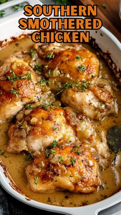 Learn how to make Southern Smothered Chicken, a comfort food classic that's rich, creamy, and bursting with flavor! This easy recipe combines tender chicken with a savory gravy for the ultimate soul food experience. Perfect for family dinners or impressing guests, this dish is pure Southern charm on a plate. Follow our simple steps and enjoy a true taste of home-cooked goodness!