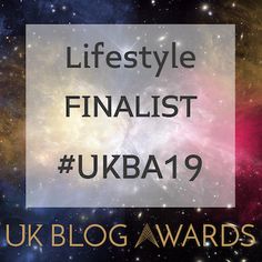 the words uk blog awards are shown in front of an image of stars and galaxy