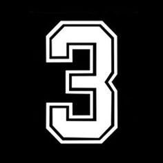 the number three in white on a black background