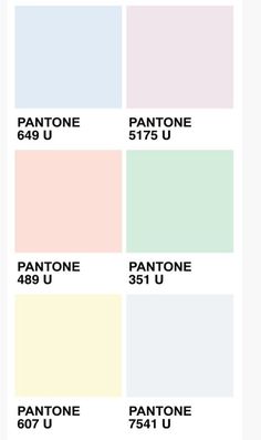 the color scheme for pantone's new colors, including pink, yellow and green