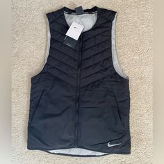 Nike Aerolayer Vest Size Small Color Black Nwt Athleisure Black Winter Vest, Athleisure Black Vest For Winter, Black Sports Vest For Winter, Black Winter Sports Vest, Sporty Winter Vest For Layering, Sporty Black Vest For Spring, Functional Black Outerwear For Spring, Functional Black Spring Outerwear, Black Vest For Spring Layering