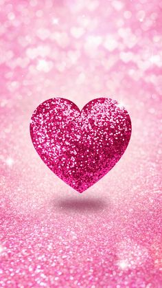 a pink glitter heart with the words happy valentine's day on it