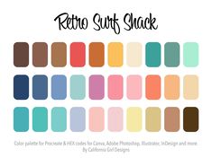 the color palette for retro surf shack