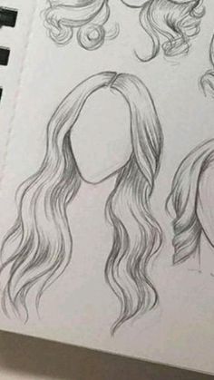 a drawing book with drawings of different hair styles