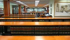 an empty library filled with lots of books