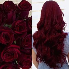 Red On Red Hair Color, Red Hair Ideas For Long Hair, Vivid Burgundy Hair Color, Chili Hair Color, Ion Garnet Hair Color, Summer Red Hair Color For Brunettes, Hair Color Ideas For Long Brown Hair, Long Red Hair Wedding, Black Hair On Top Color Underneath