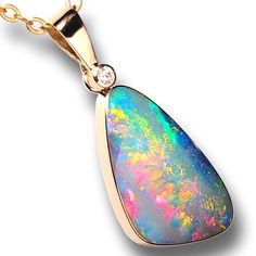 Lightning Flower' Australian Opal & Diamond Pendant Gem Gift 8.3Ct J58 Opal Stone, Opal Ring Gold, Opal Bracelet, Jewelry Lookbook