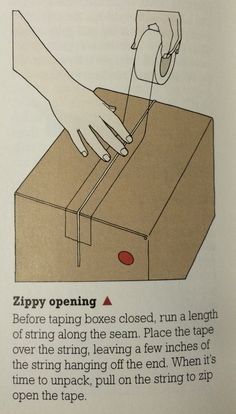 the instructions for how to open a box