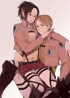 Attack on Titan Hanji and Moblit Hanji And Levi, Dead Hand, Attack On Titan Ships, Twitch Channel, I Ship It, Human Face, Archive Of Our Own, Take A Nap