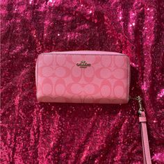 Limited Edition Pink Coach Zip Around Wallet Sold Out Coach Pink Wallet, Pink Coach Wallet, Amazon Orders, Bath Body Works Candles, Luxury Bags Collection, Pink Wallet, Buy List, Xmas List, Girly Bags