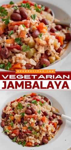 One-pot Vegetarian Jambalaya! Hearty and packed with Cajun flavors, this red bean and rice jambalaya is a family-friendly dinner. Vegan option included! Put this easy meal idea on your Meatless Monday recipes! Vegetarian Jambalaya, Vegetarian Bean Recipes, Easy Bean Recipes, Vegan Bean Recipes, Red Beans Rice, Vegan Jambalaya, Jambalaya Recipe, Recipe Vegetarian, Meatless Dinner