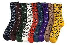 PRICES MAY VARY. TRENDY ANIMAL PRINT, unique vintage leopard / cheetah / zebra / cow pattern on this boot socks, makes your feet look sexy and eye-catching. These fashion animal print high ankle socks will make you feel happy wherever you go and brighten up your day along the way VARIOUS COLOR AVAILABLE, this cotton socks have multi different color and styles in one pack, could match most suits. Multi pairs of athletic socks also could be wear as working days' socks, one color for one day, easy Men Cartoon, Quarter Socks, Cartoon Cow, Vintage Leopard, Yellow Beige, Socks For Women, Feel Happy, Cow Pattern, Athletic Socks