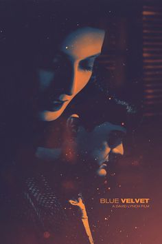 the poster for blue velvet is shown with two women in front of an orange background