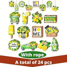 a poster with lemons and other items on it