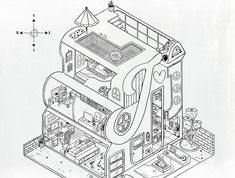 an illustrated drawing of a computer case with the top section cut out and parts labeled