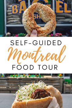 Montreal bagel and Montreal sandwich. This post shows food in Montreal and is about a self-guided food tour. Food Montreal, Mile End Montreal, Montreal Trip, Montreal Vacation, Vancouver Vacation, Montreal Travel Guide, Montreal Food, Visit Montreal, Backpacking Canada