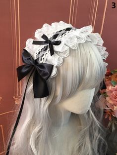 This adorable Lolita lace hairband is perfect for adding a sweet, versatile touch to your outfits. Handmade with intricate lace details, this original hair accessory is ideal for any Lolita fashion enthusiast. Elevate your look with this charming and beautifully crafted piece. Garment Size SizeFree SizeLength30Width12 Outfit Details Aesthetic, Anime Hair Accessories, Aesthetic Hair Accessories, Head Veil, Lace Hairband, Lace Crowns, White Goth, Fancy Bows, Lace Headband